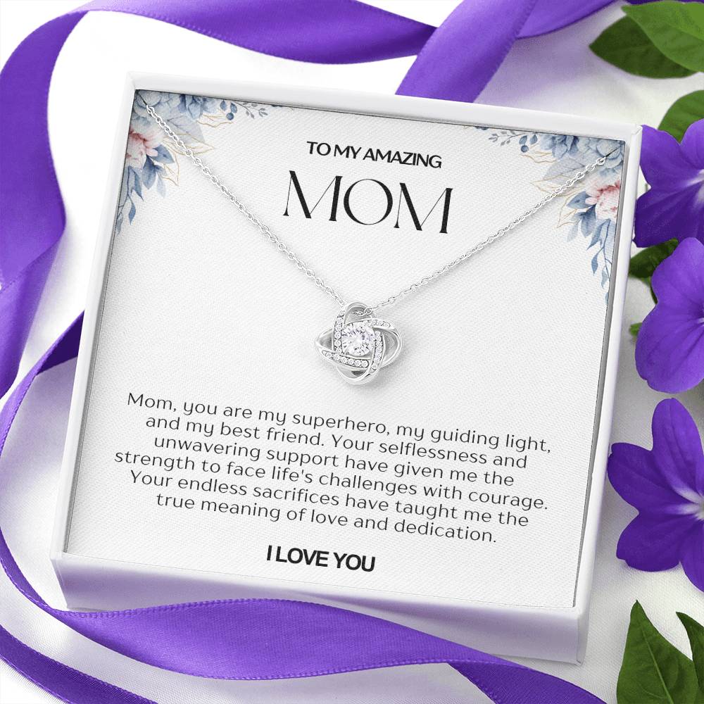 To My Amazing Mom Love Knot Necklace