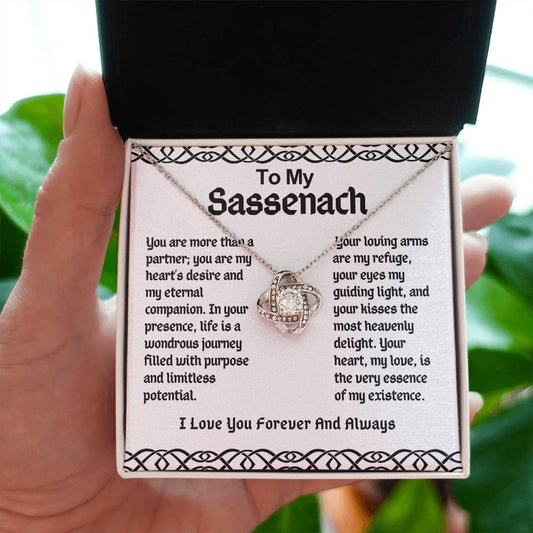 To My Sassenach Love Knot Necklace- You Are My Hearts Desire And Eternal Companion