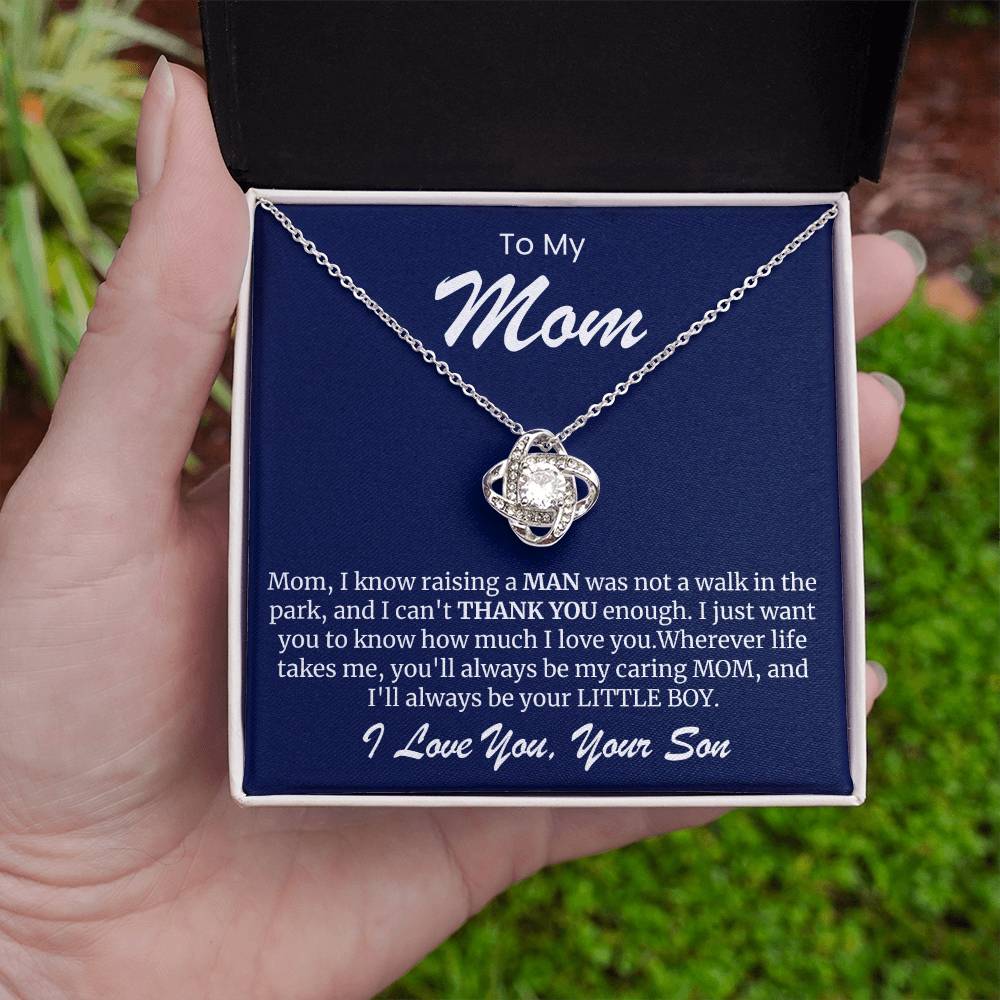 To My Mom Love Knot Necklace- Raising A Man