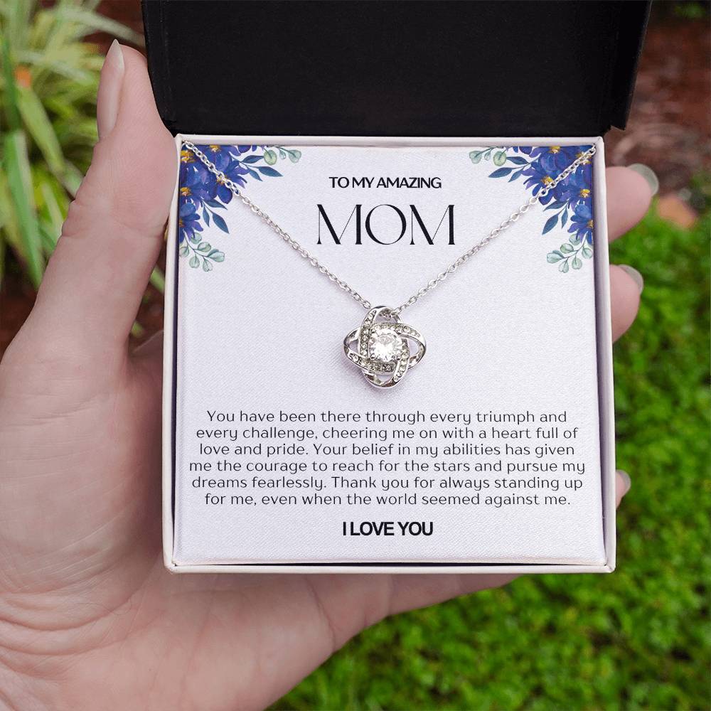 To My Amazing Mom Love Knot Necklace