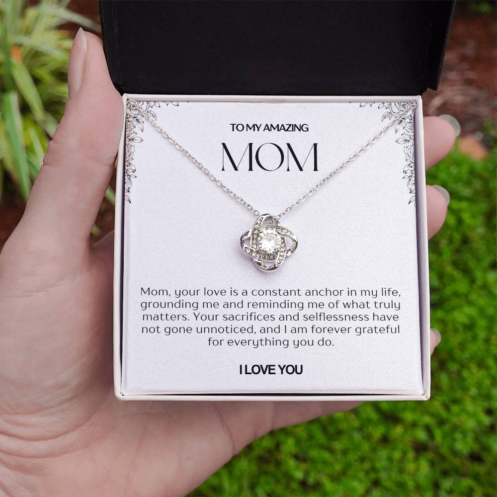 To My Amazing Mom Love Knot Necklace