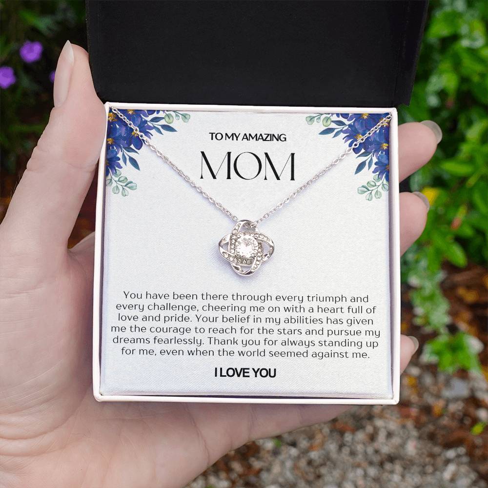 To My Amazing Mom Love Knot Necklace