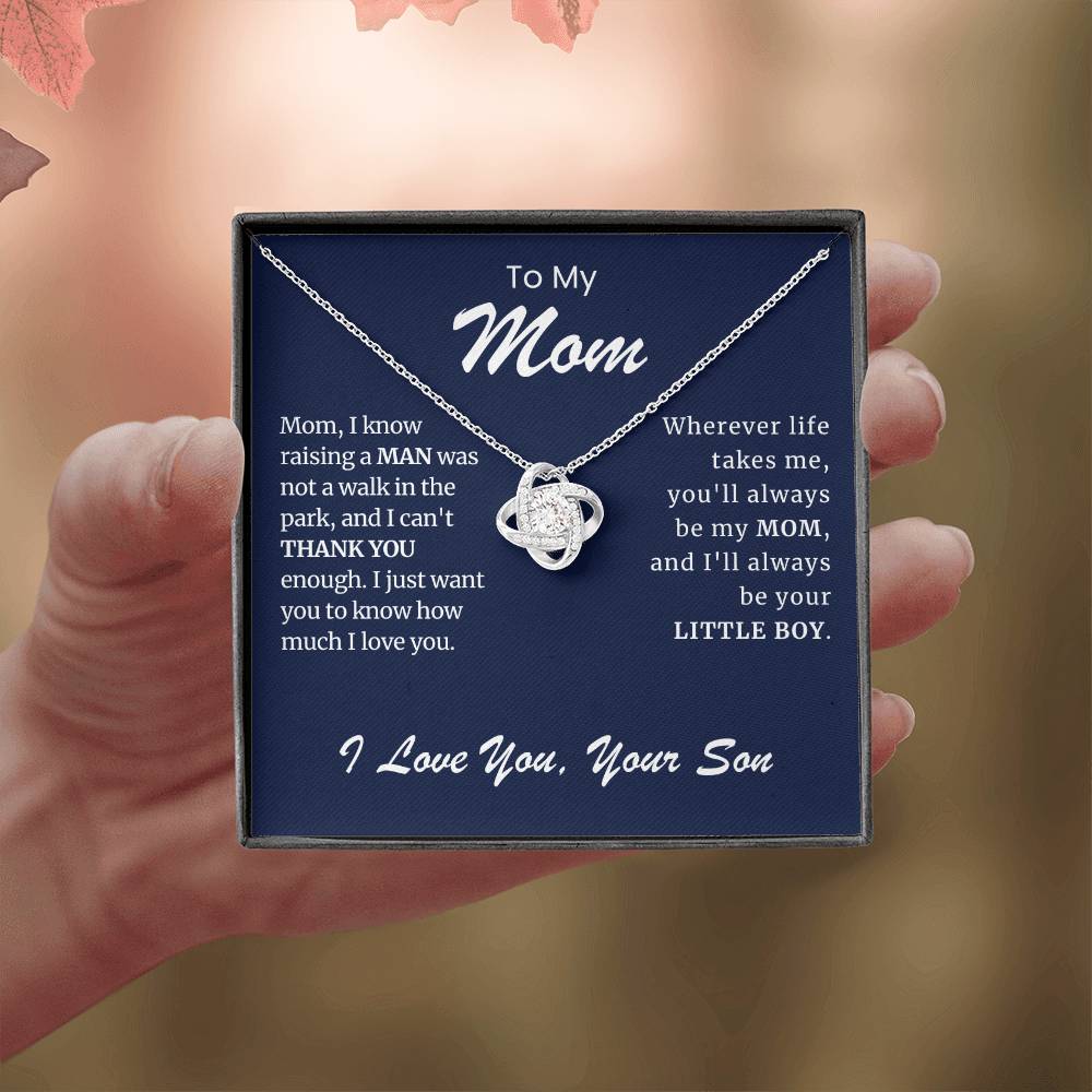 To My Mom Love Knot Necklace-You'll Always Be My Mom