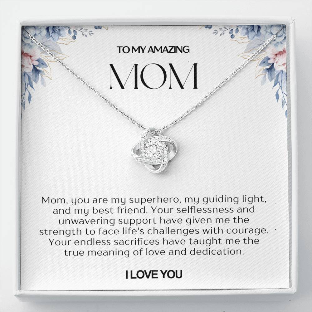 To My Amazing Mom Love Knot Necklace