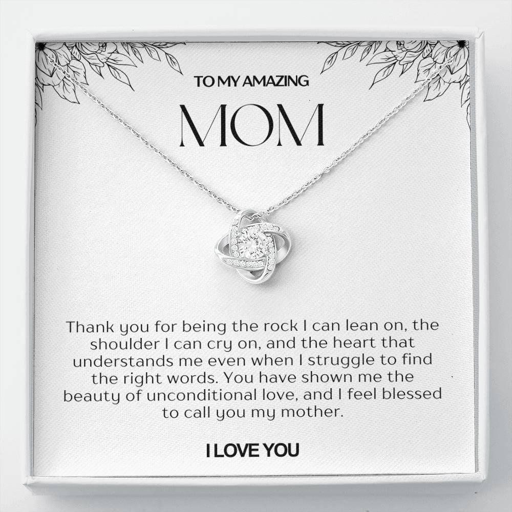 To My Amazing Mom Love Knot Necklace