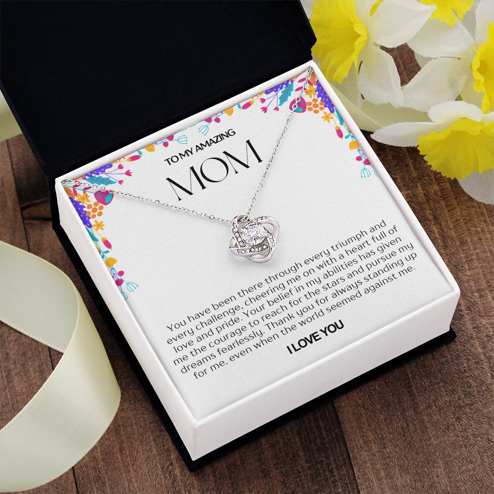 To My Amazing Mom Love Knot Necklace