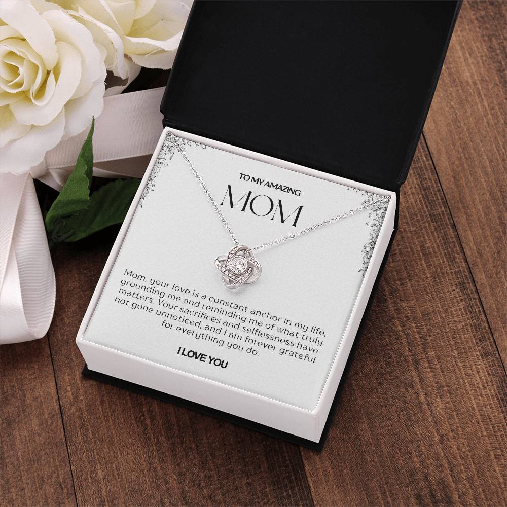 To My Amazing Mom Love Knot Necklace