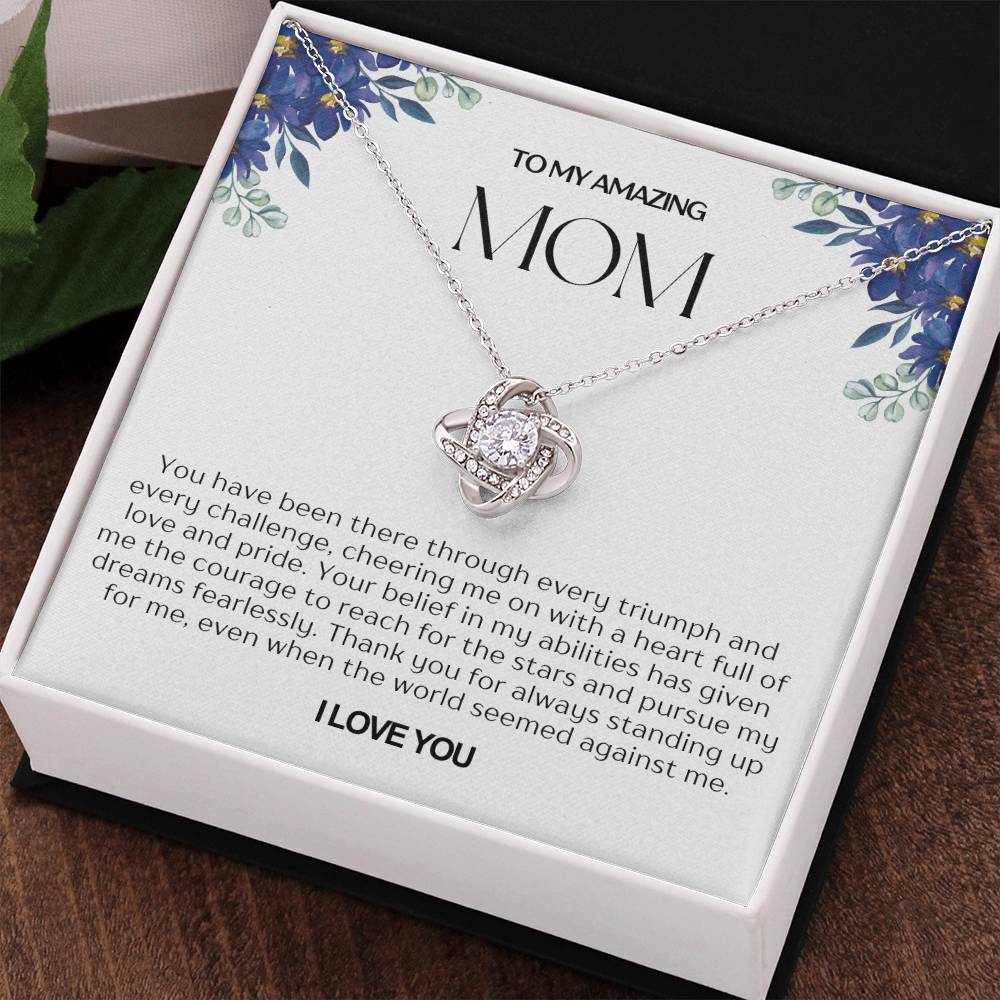 To My Amazing Mom Love Knot Necklace