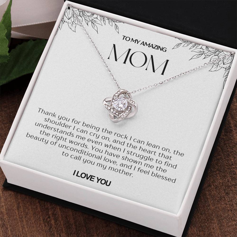 To My Amazing Mom Love Knot Necklace