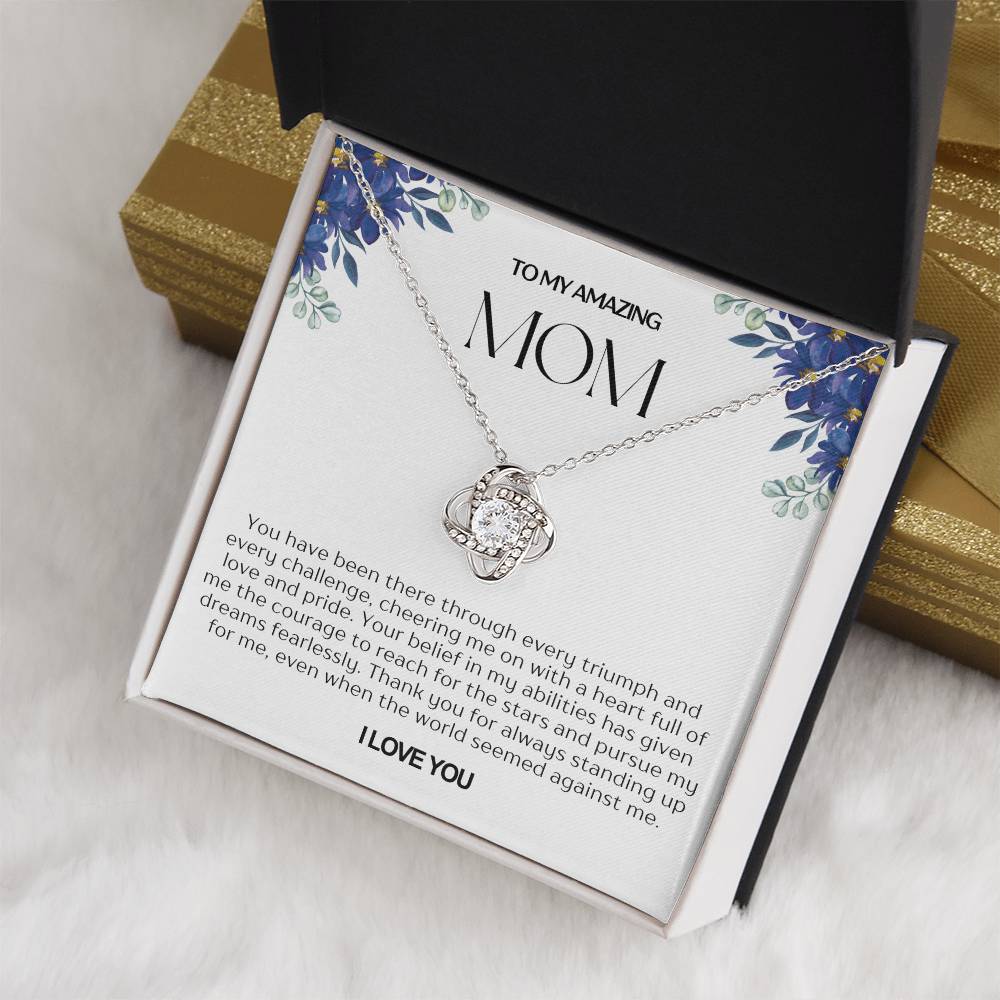 To My Amazing Mom Love Knot Necklace