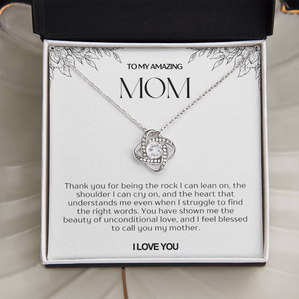 To My Amazing Mom Love Knot Necklace