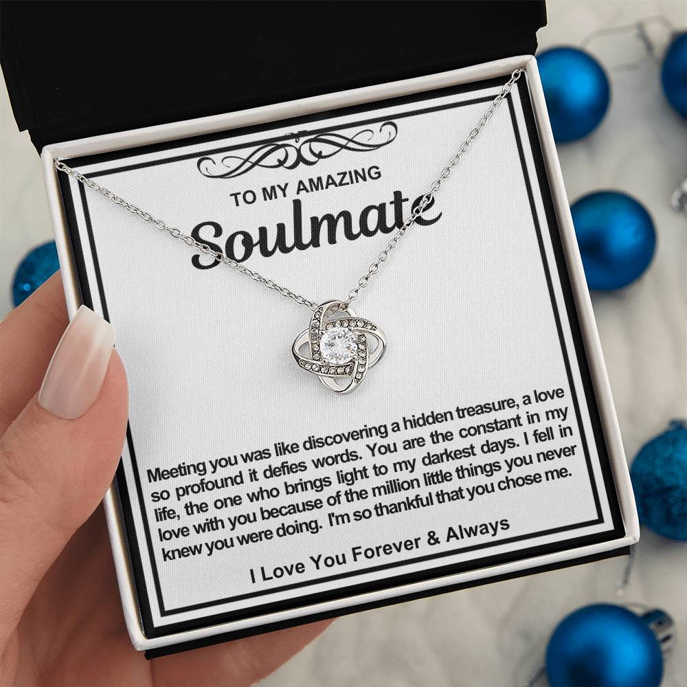 Soulmate Love Knot Necklace- Meeting You Was Like Discovering A Hidden Treasure