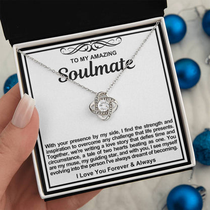 Soulmate Love Knot Necklace- Together We Are Writing A Love Story