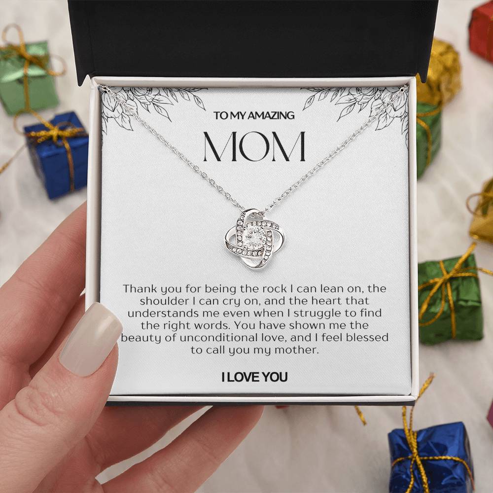 To My Amazing Mom Love Knot Necklace