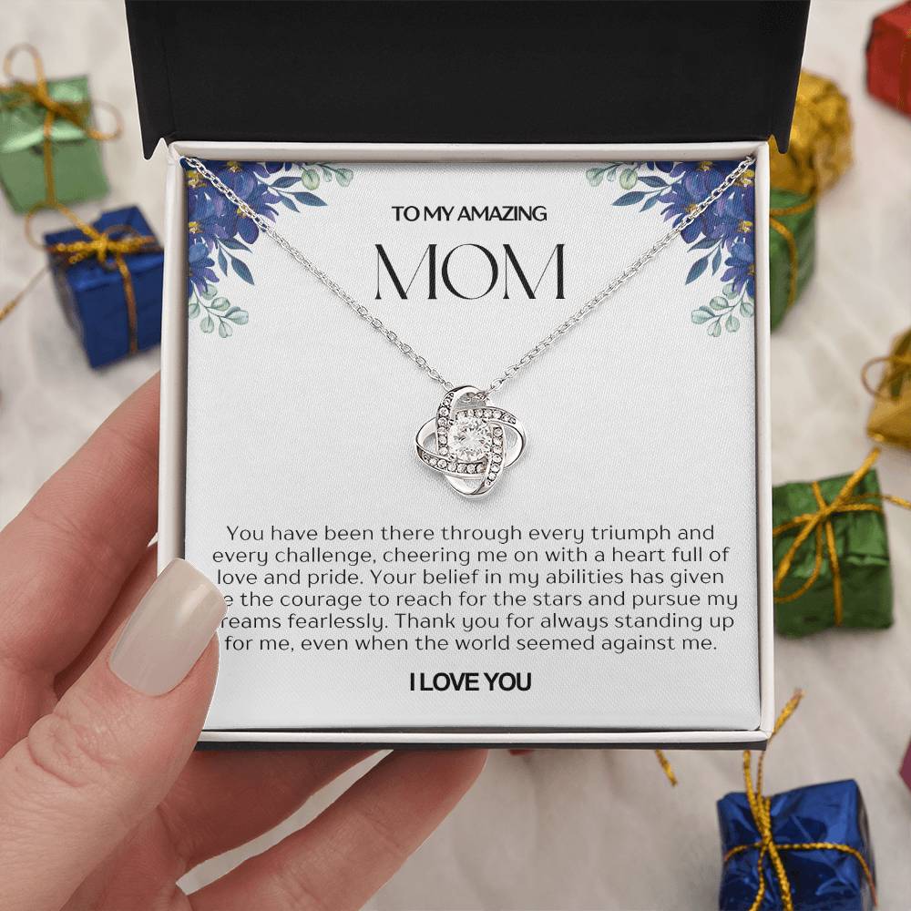 To My Amazing Mom Love Knot Necklace