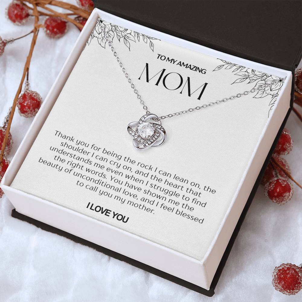 To My Amazing Mom Love Knot Necklace