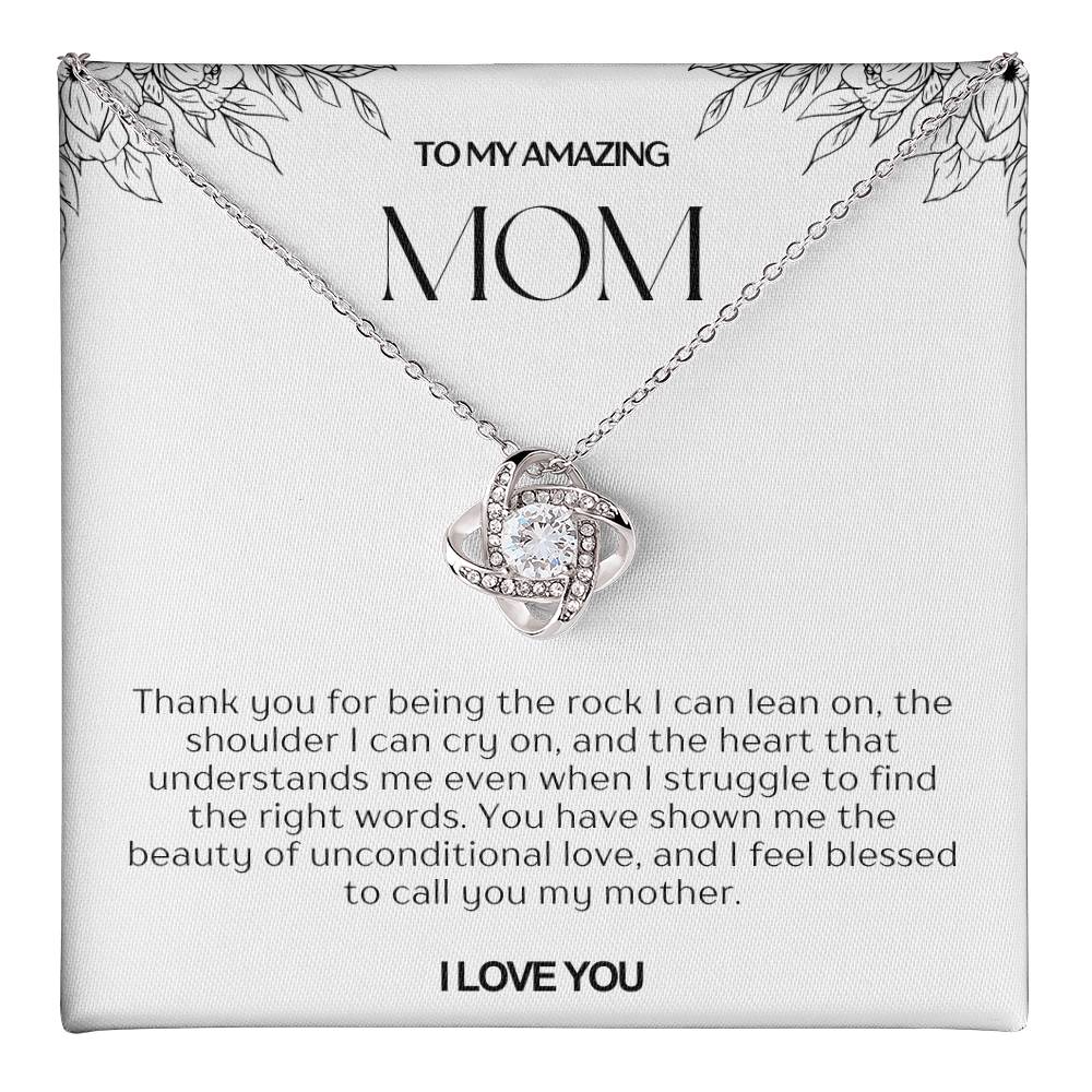 To My Amazing Mom Love Knot Necklace