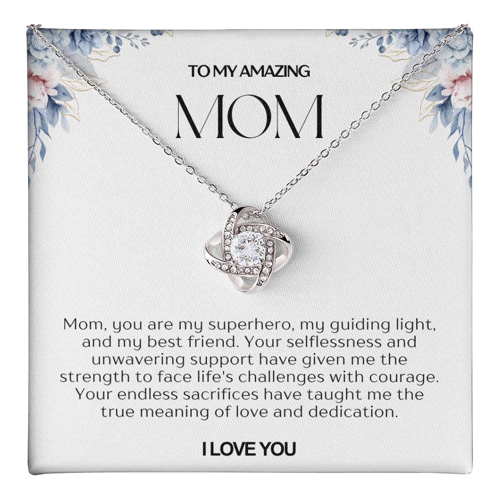 To My Amazing Mom Love Knot Necklace