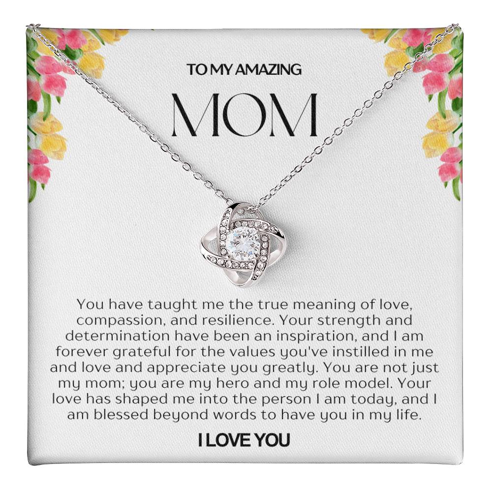 To My Amazing Mom Love Knot Necklace