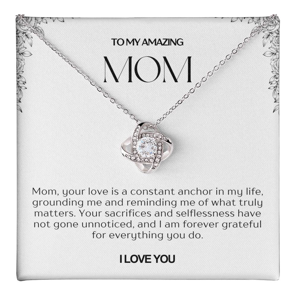 To My Amazing Mom Love Knot Necklace