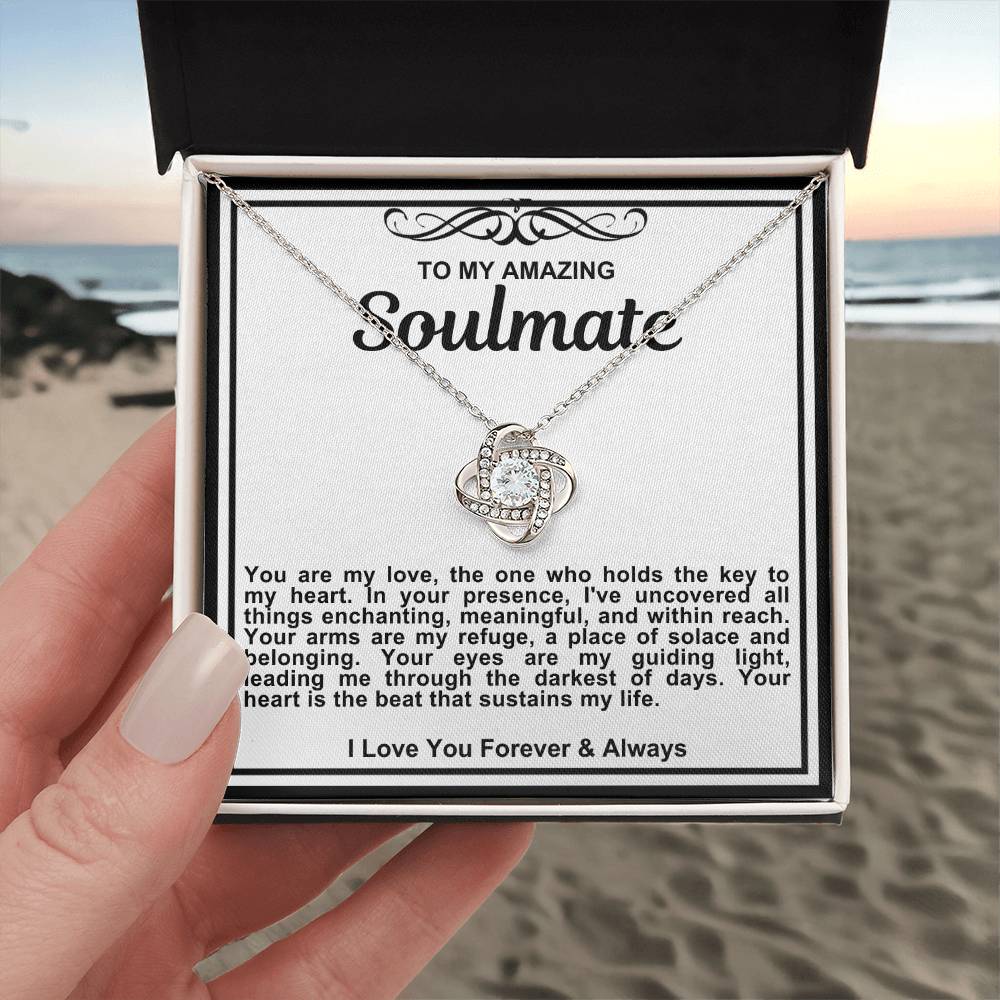 Soulmate Love Knot Necklace- You Hold The Key To My Heart