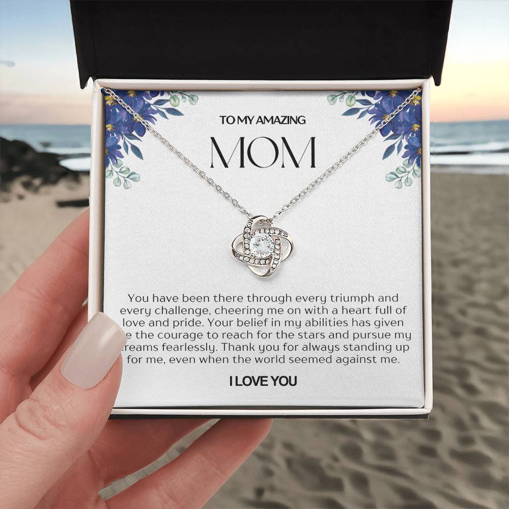 To My Amazing Mom Love Knot Necklace