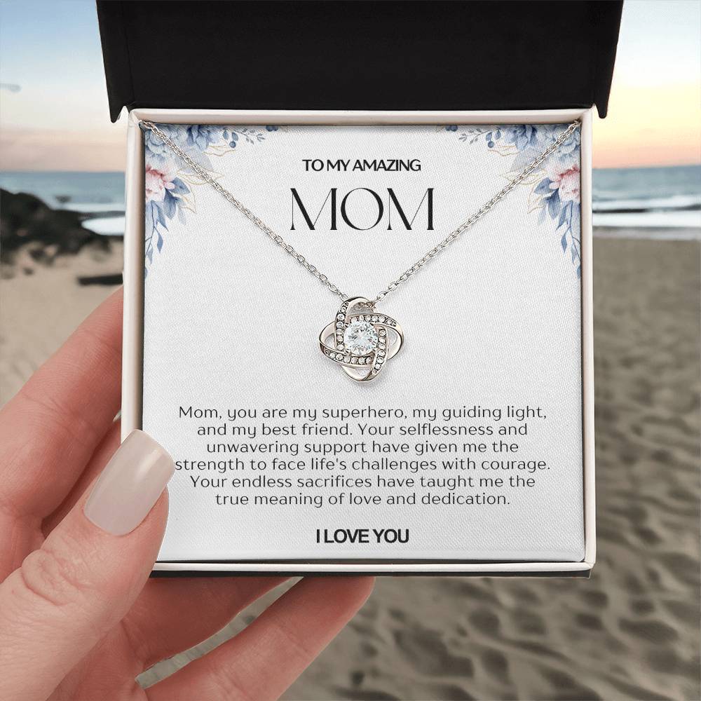 To My Amazing Mom Love Knot Necklace