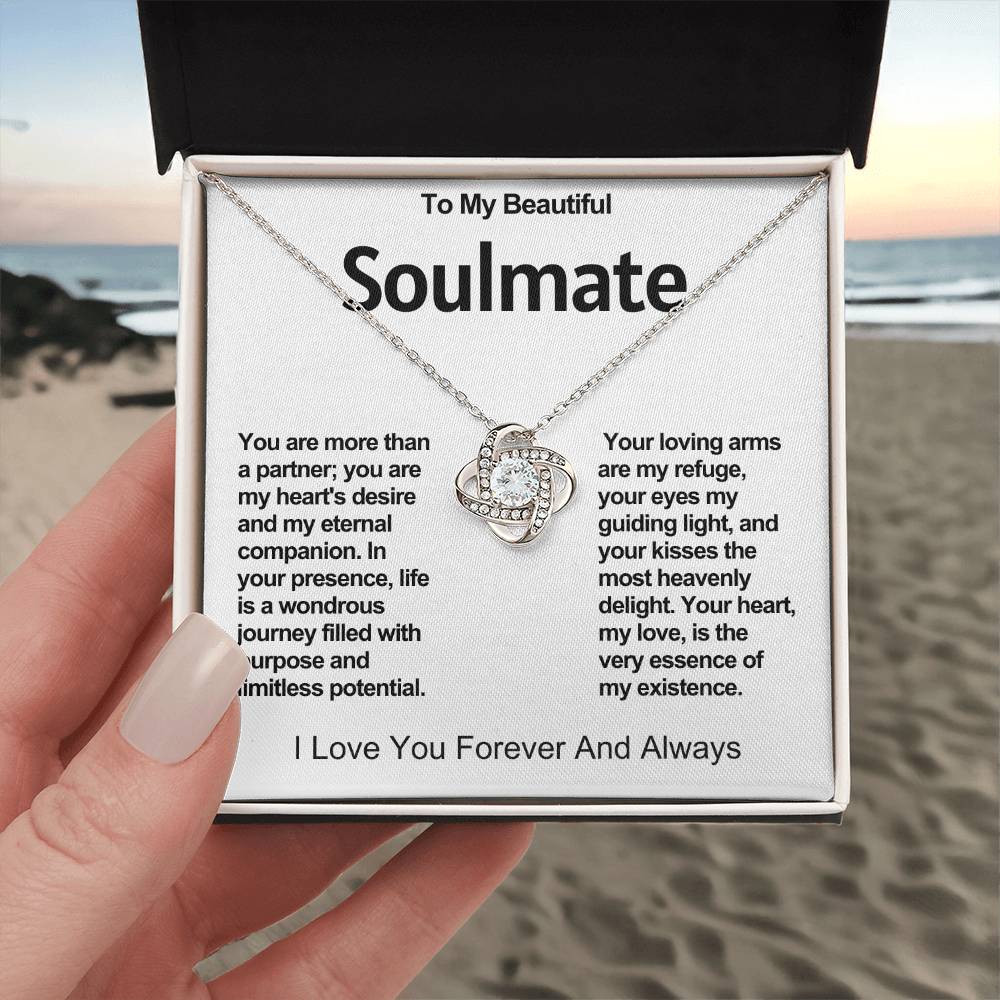 To My Beautiful Soulmate Love Knot Necklace