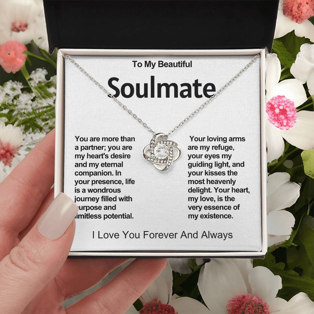 To My Beautiful Soulmate Love Knot Necklace