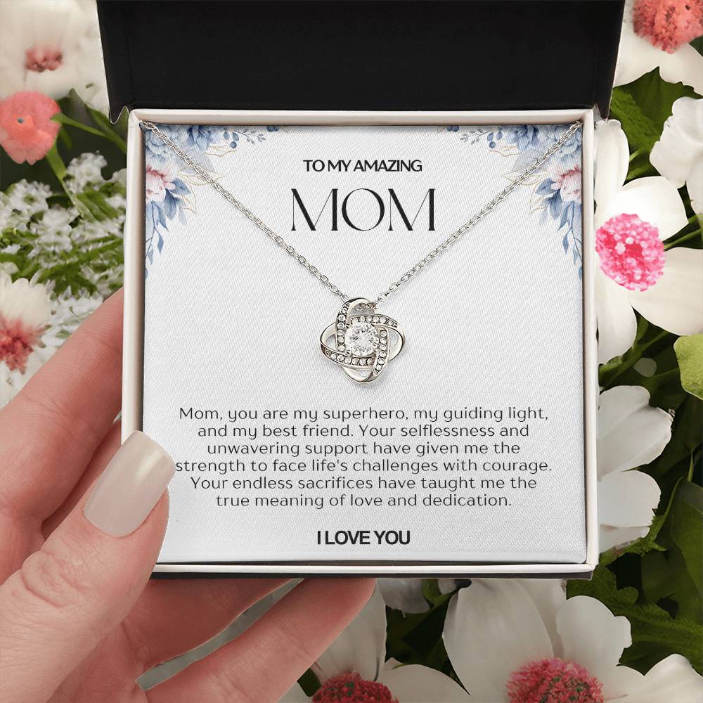 To My Amazing Mom Love Knot Necklace