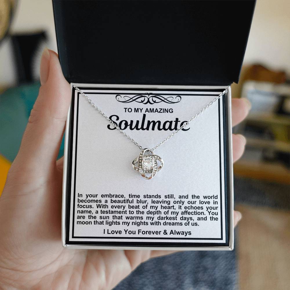 Soulmate Love Knot Necklace- In Your Embrace Time Stands Still