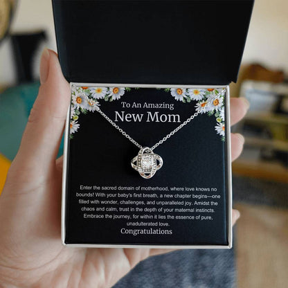 To An Amazing New Mom Love Knot Necklace