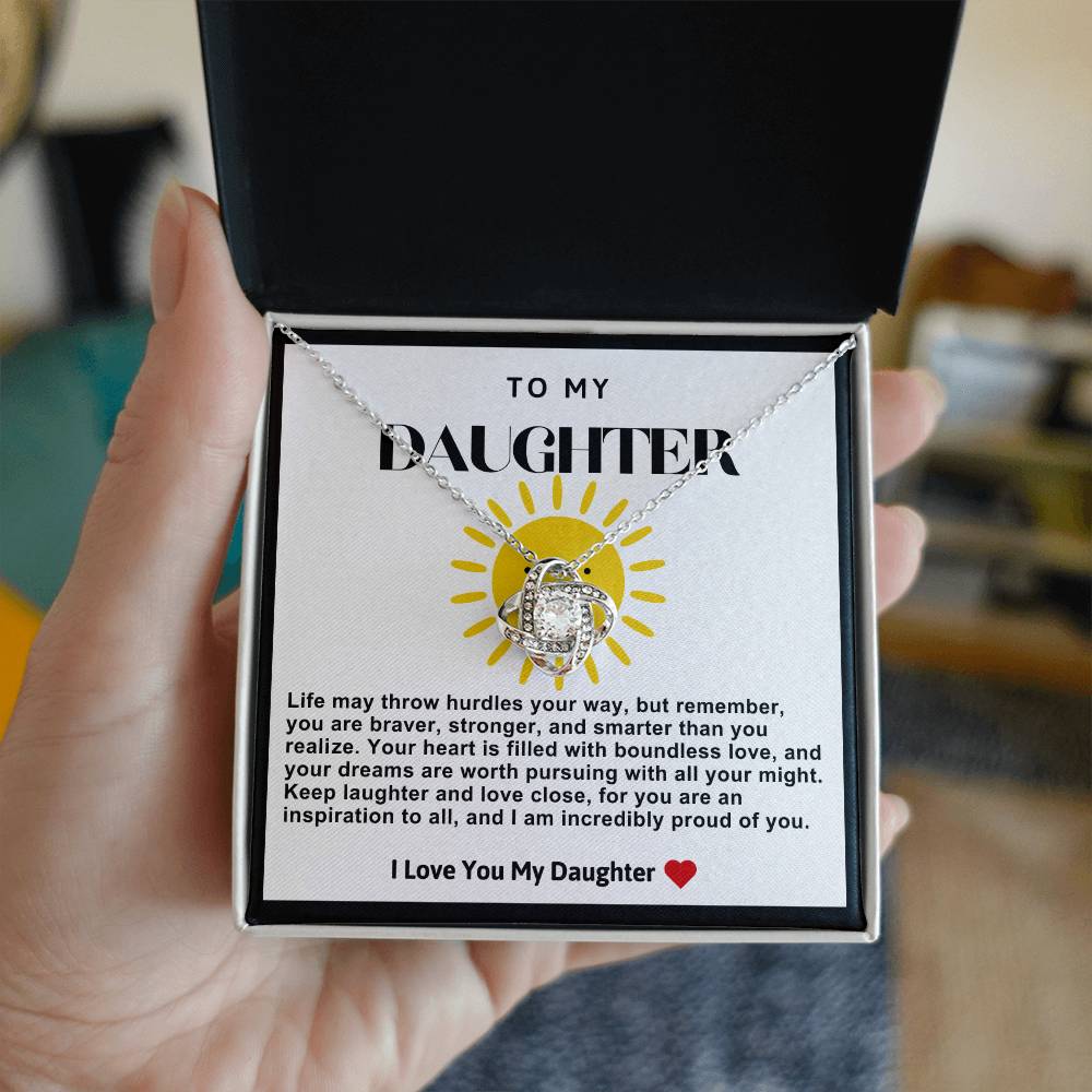 Daughter Sunshine Love Knot Necklace