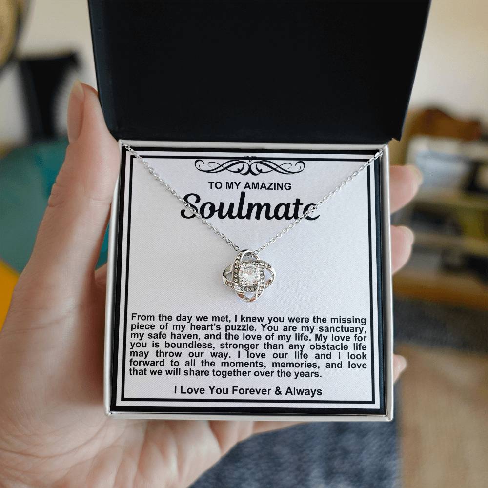 Soulmate Love Knot Necklace- My Love For You Is Boundless