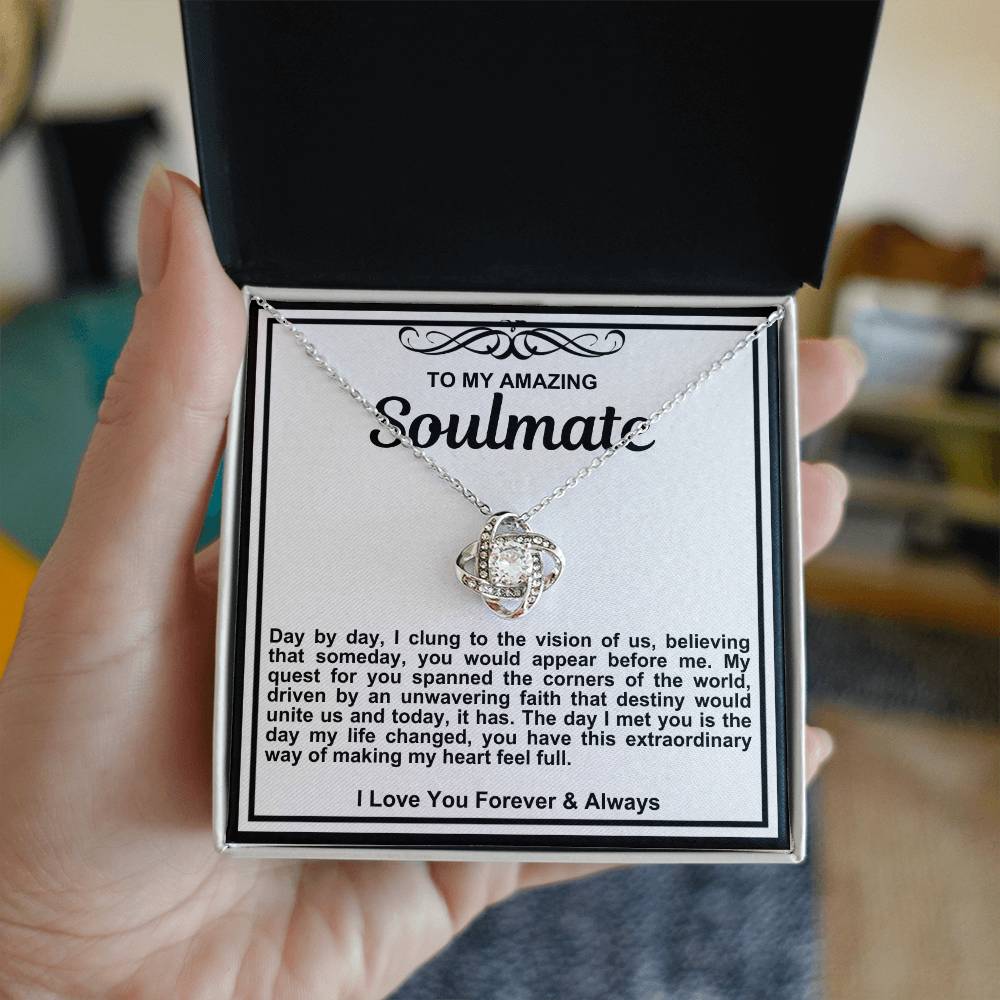 Soulmate Love Knot Necklace- The Day I Met You Is The Day My Life Changed