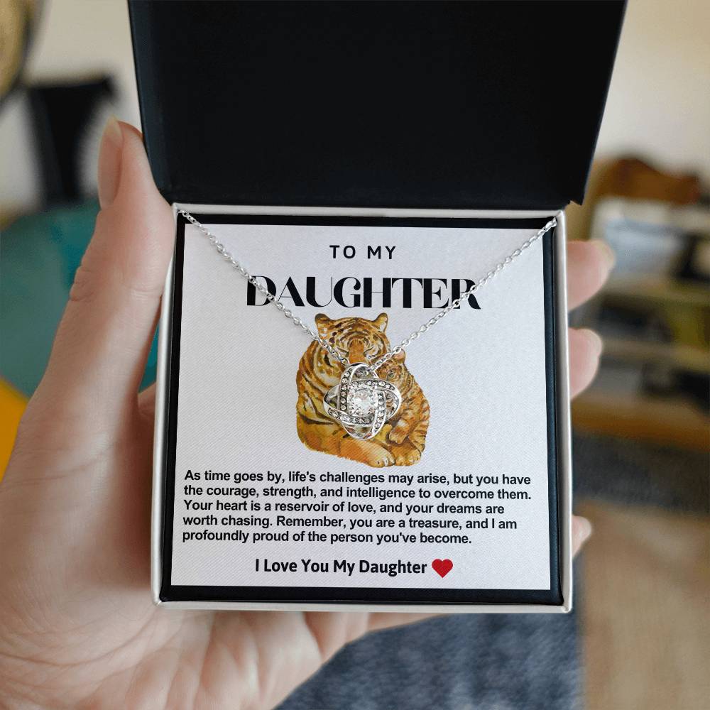 Daughter Tiger Love Knot Necklace