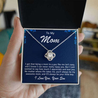 Mother Love Knot Necklace-You Will Always Be My Mom