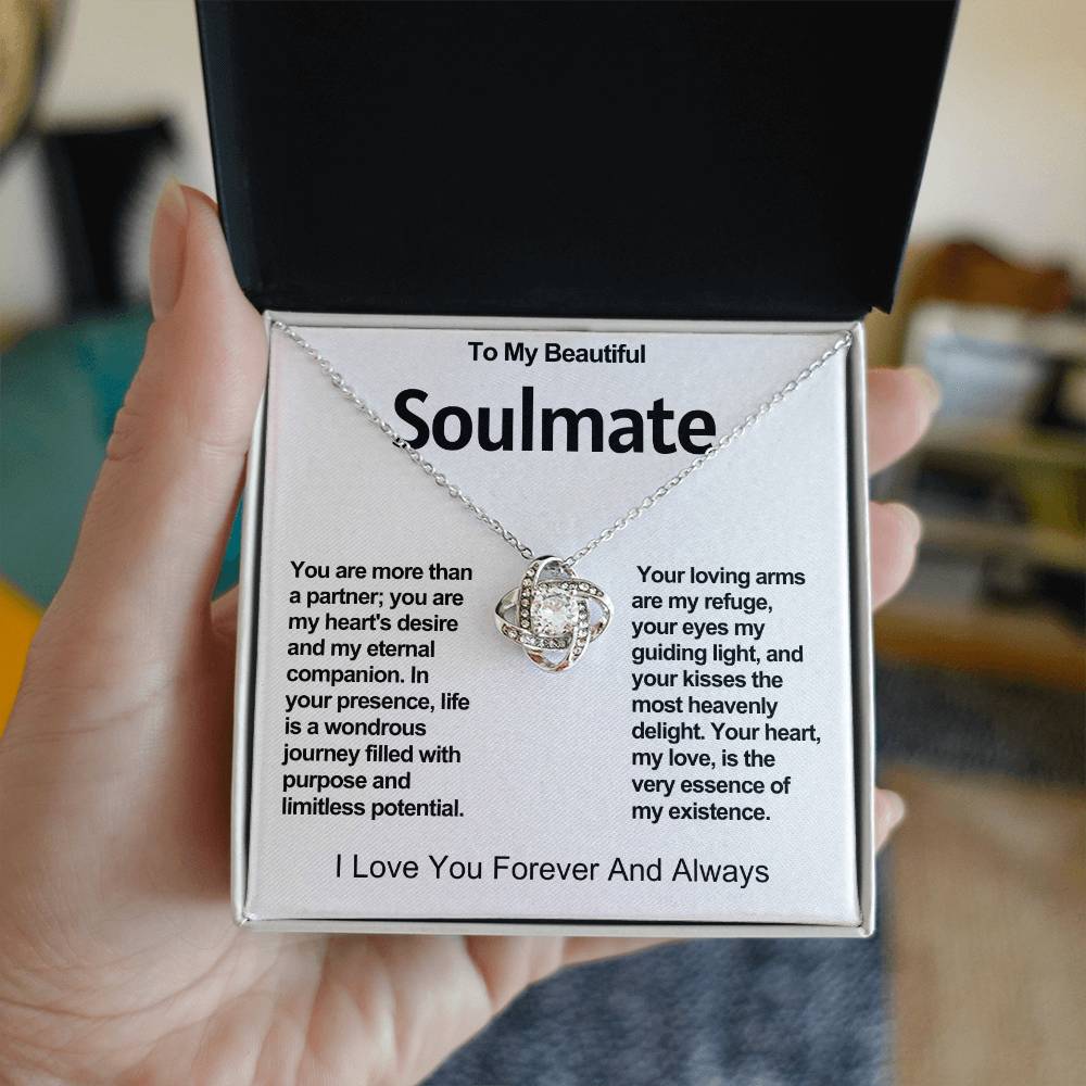 To My Beautiful Soulmate Love Knot Necklace