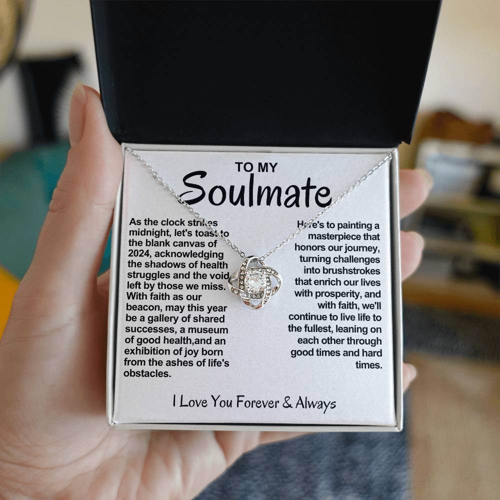 Soulmate Love Knot Necklace- With Faith As Our Beacon