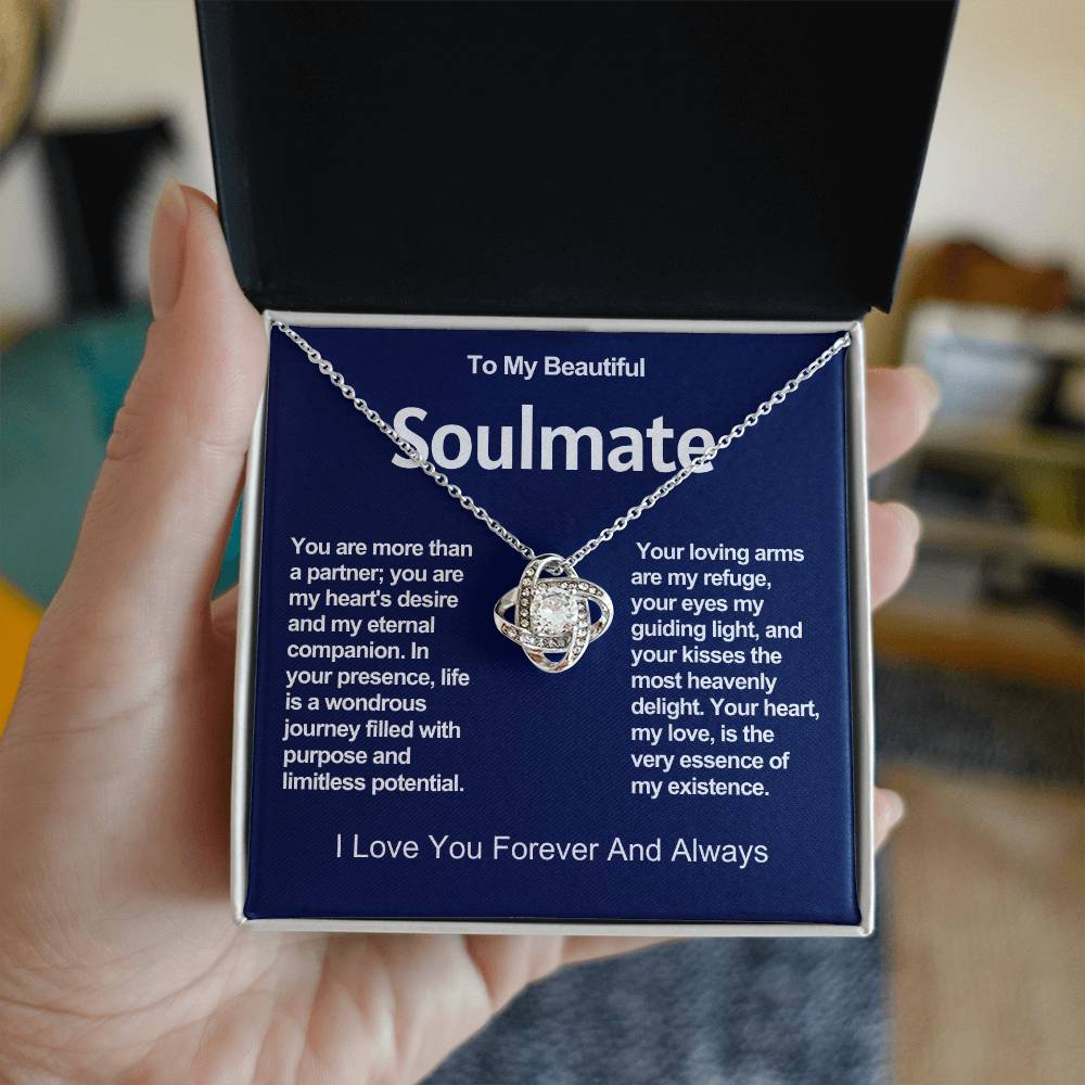 To My Beautiful Soulmate Love Knot Necklace