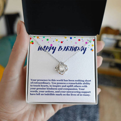 Happy Birthday Love Knot Necklace