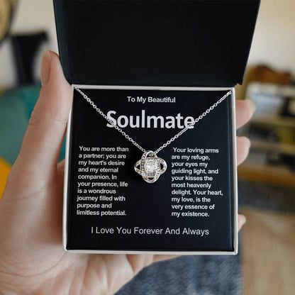 To My Beautiful Soulmate Love Knot Necklace