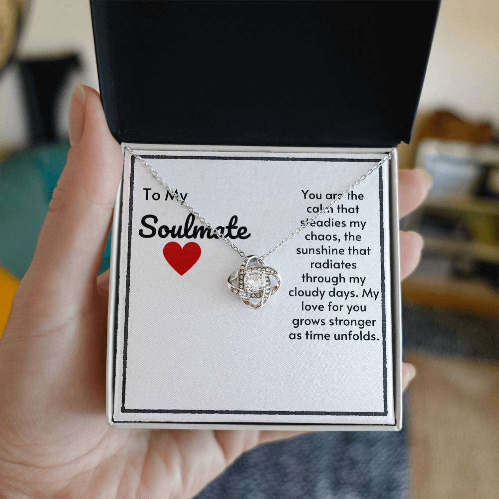 Soulmate Love Knot Necklace- My Love For You Grows Stronger