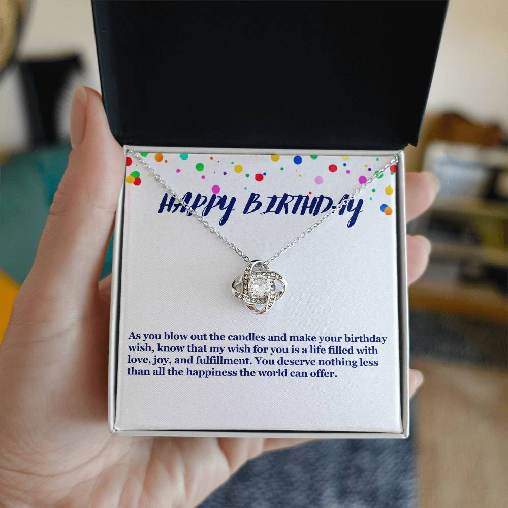 Happy Birthday Love Knot Necklace