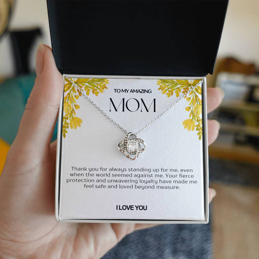 To My Amazing Mom Love Knot Necklace