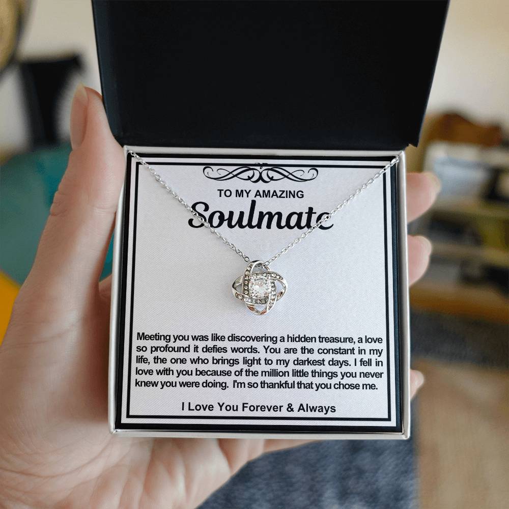 Soulmate Love Knot Necklace- Meeting You Was Like Discovering A Hidden Treasure