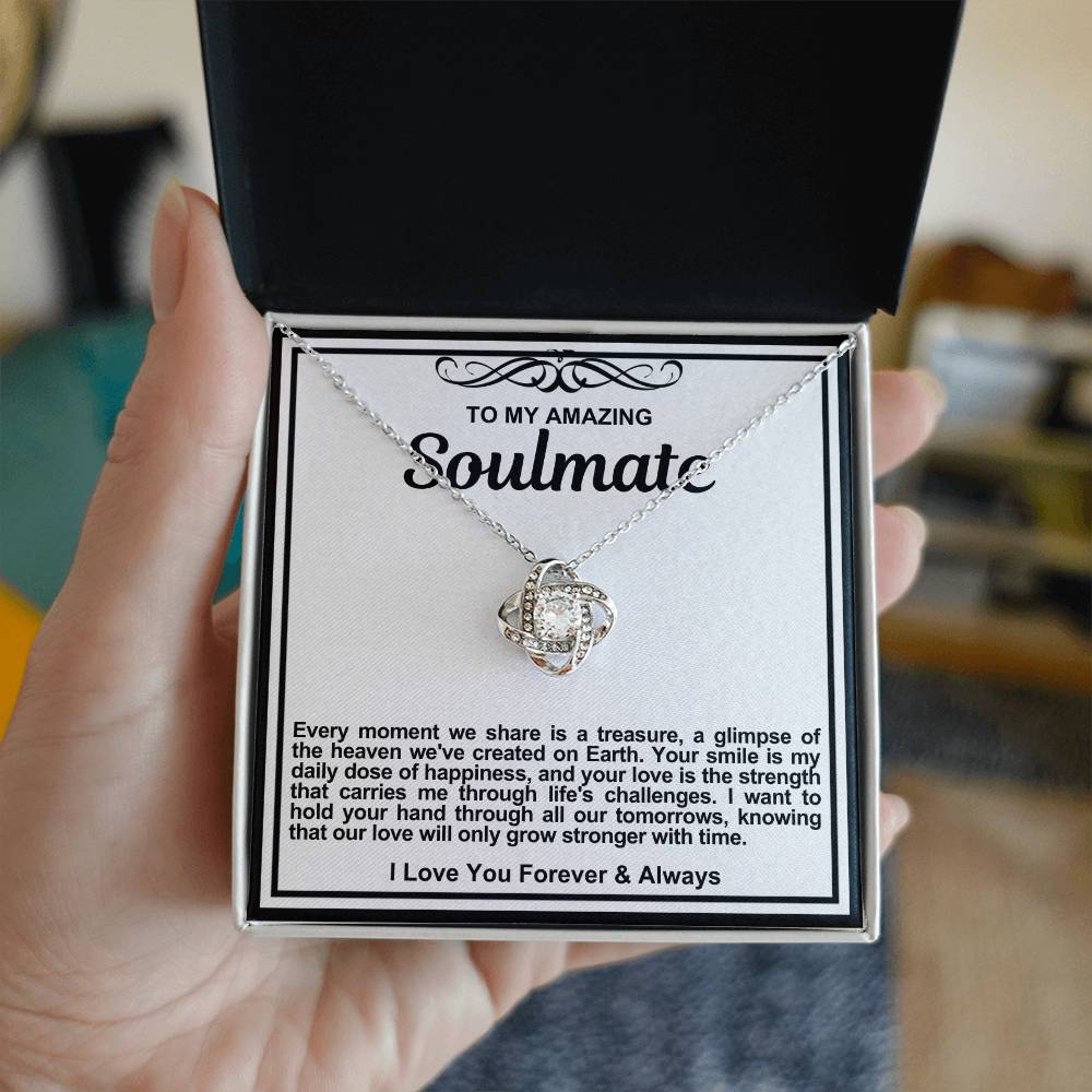 Soulmate Love Knot Necklace- Your Smile Is My Daily Dose Of Happiness