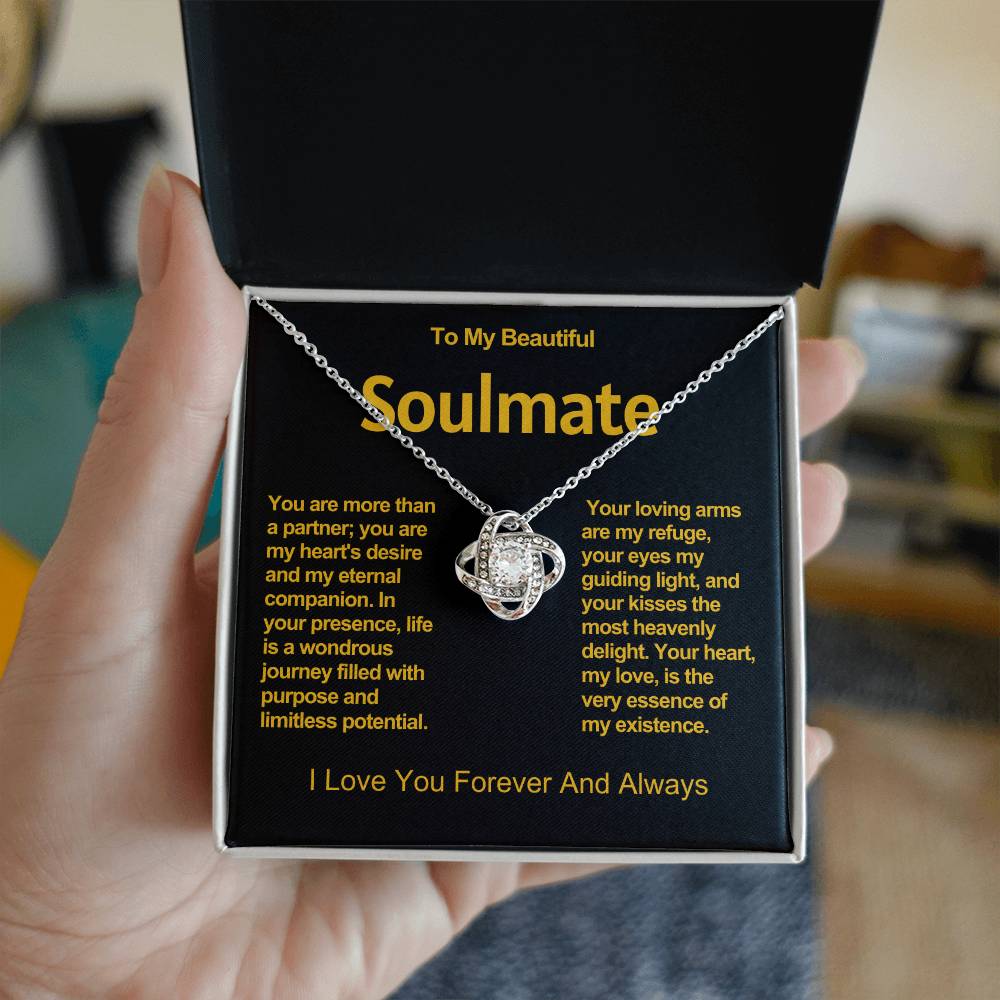 To My Beautiful Soulmate Love Knot Necklace