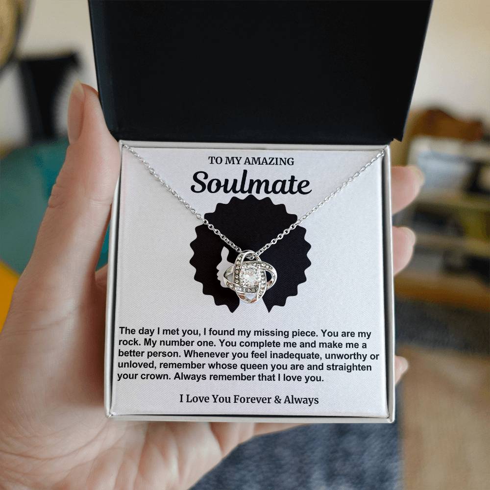 Soulmate Straighten Your Crown Love Knot Necklace