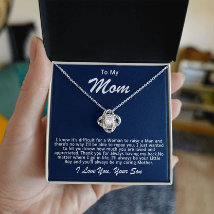 Mother Love Knot Necklace-You Will Always Be My Mom